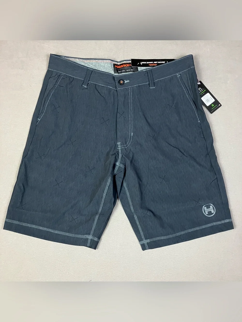 Hawke & Co. Men’s Size 32 Stretch Hybrid Performance Shorts Gray Clubs NWT!